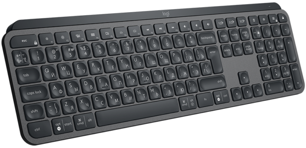 Клавиатура беспроводная Logitech MX Keys (GRAPHITE, подсветка, 2.4GHZ/BT) (M/N: YR0073 / C-U0008)